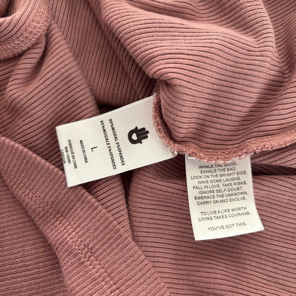 Spiritual Gangster Dusty Rose Slim Fit Ribbed Tank Dress Size Large Loungewear - Picture 5 of 5